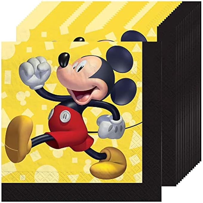 MICKEY MOUSE BEVERAGE NAPKINS | MULTICOLOR | DISPOSABLE | 16 PCS. - Image 1
